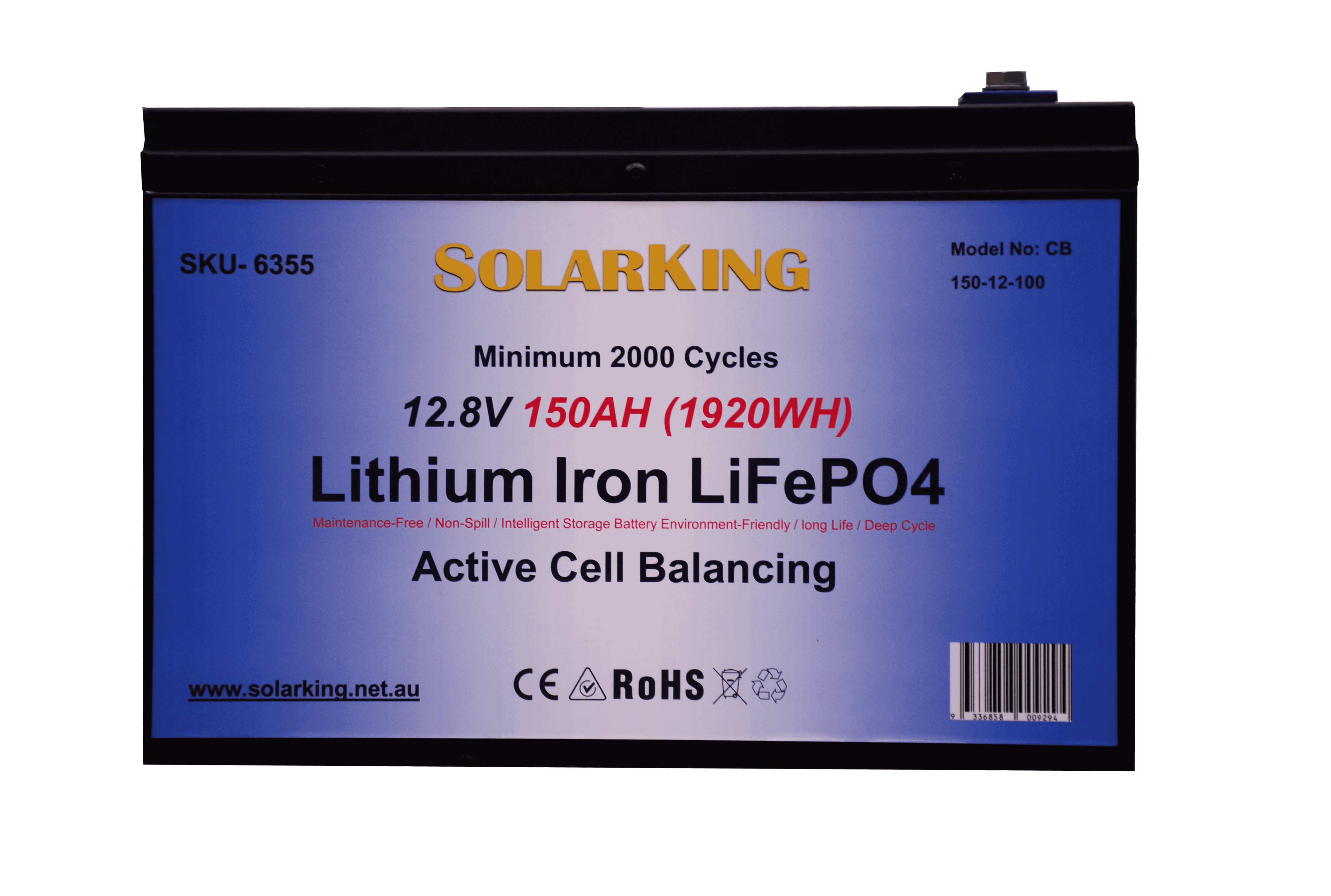 12.8V 150AH  Solarking Lithium Iron Battery Metal Case  CB-150-12-100